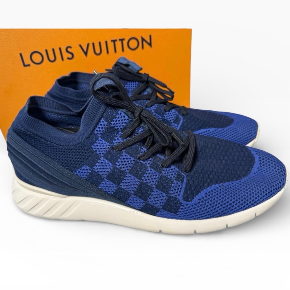 ❌SOLD❌ Louis Vuitton blue Damier Fastline Sneakers - Picture 1 of 6